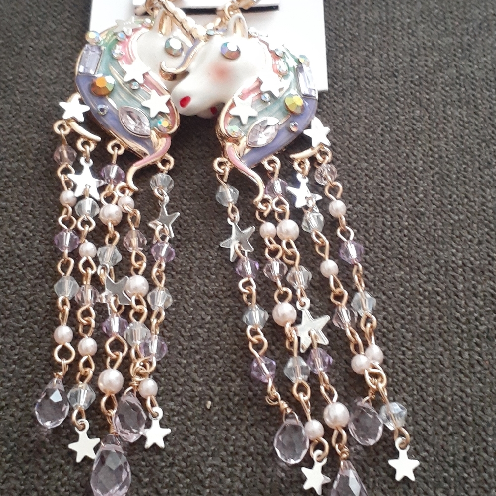 Betsey Johson unicorn earrings